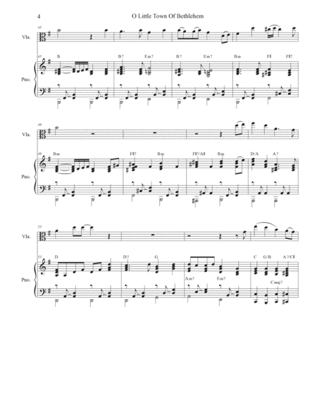 O Little Town Of Bethlehem (Viola solo and Piano) image number null