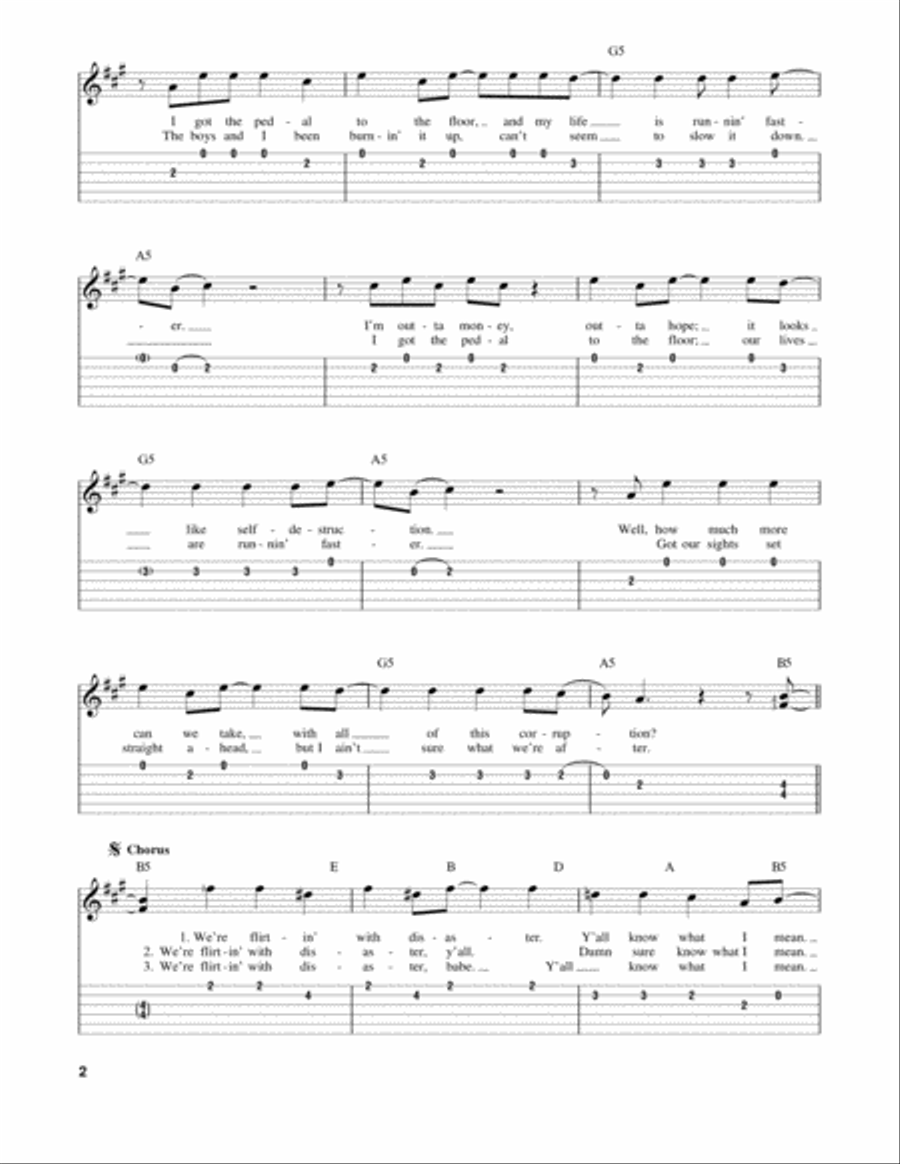 Flirtin' With Disaster Acoustic Guitar scores gallery preview page 2