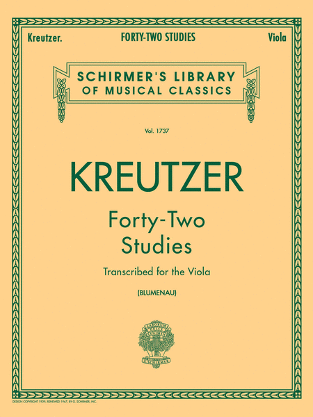 Rodolphe Kreutzer: 42 Studies - Viola