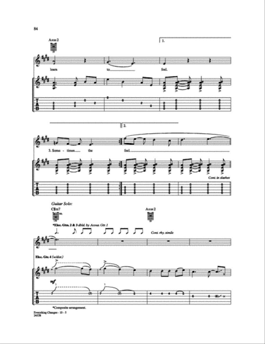 Everything Changes Electric Guitar scores gallery preview page 5