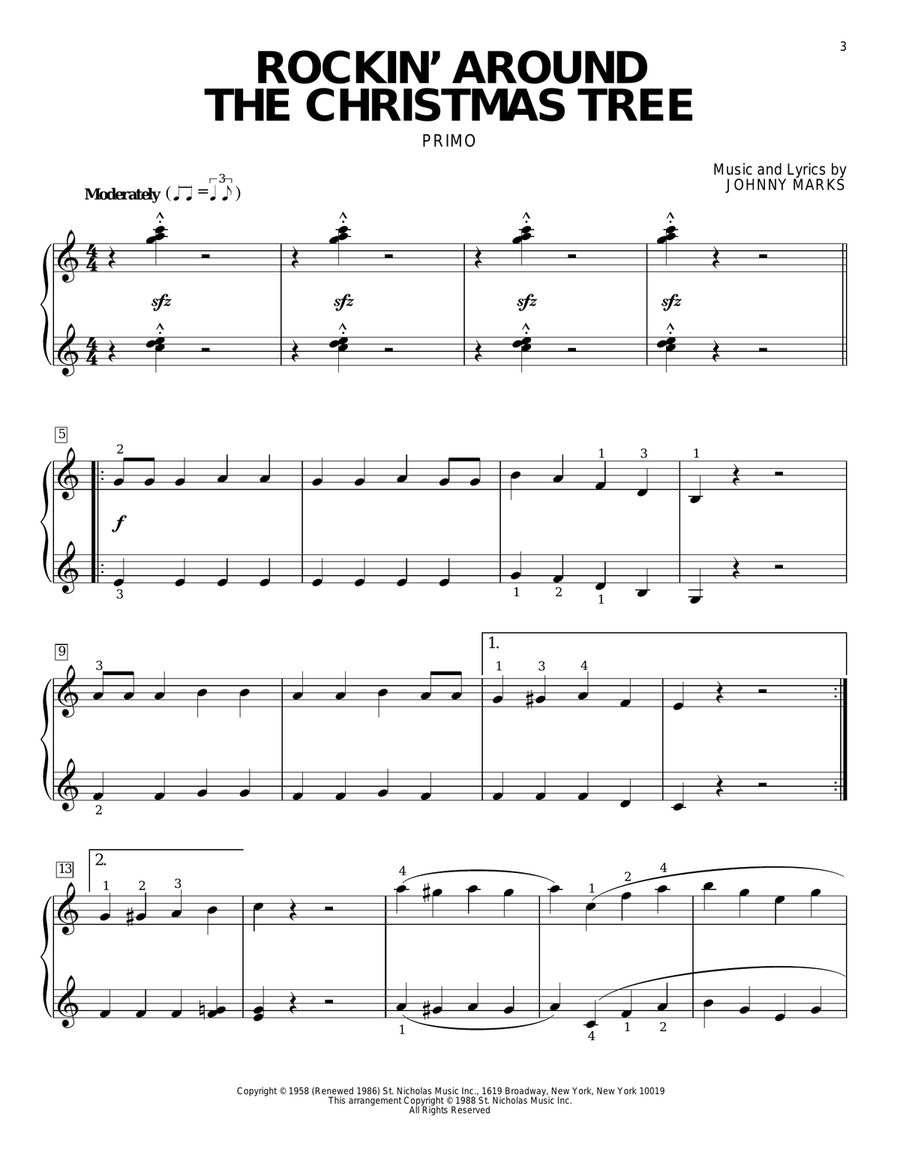 Rockin' Around The Christmas Tree Piano Duet scores gallery preview page 2