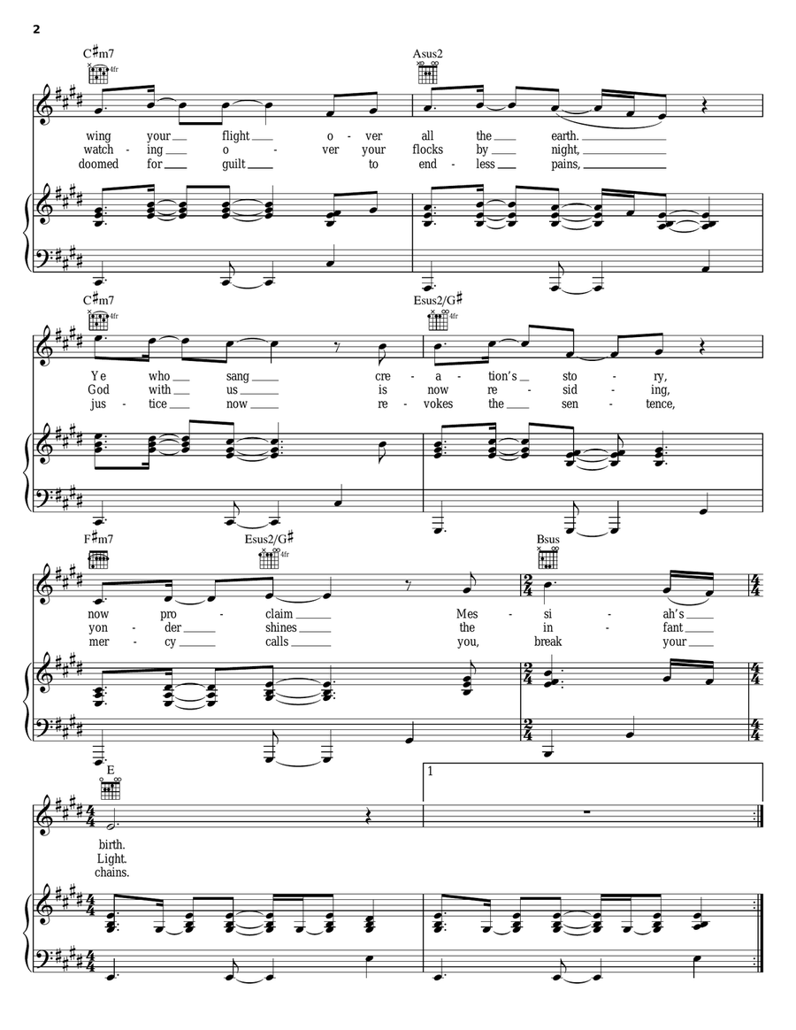 Angels From The Realms Of Glory Piano, Vocal, Guitar scores gallery preview page 2