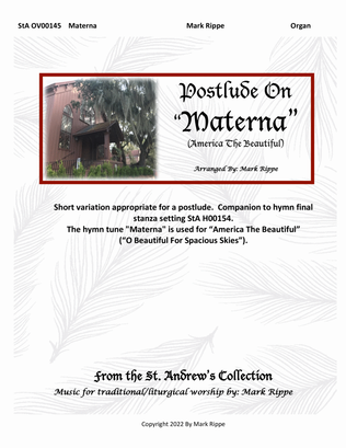 Book cover for Postlude On "Materna" (America The Beautiful) StA OV00145