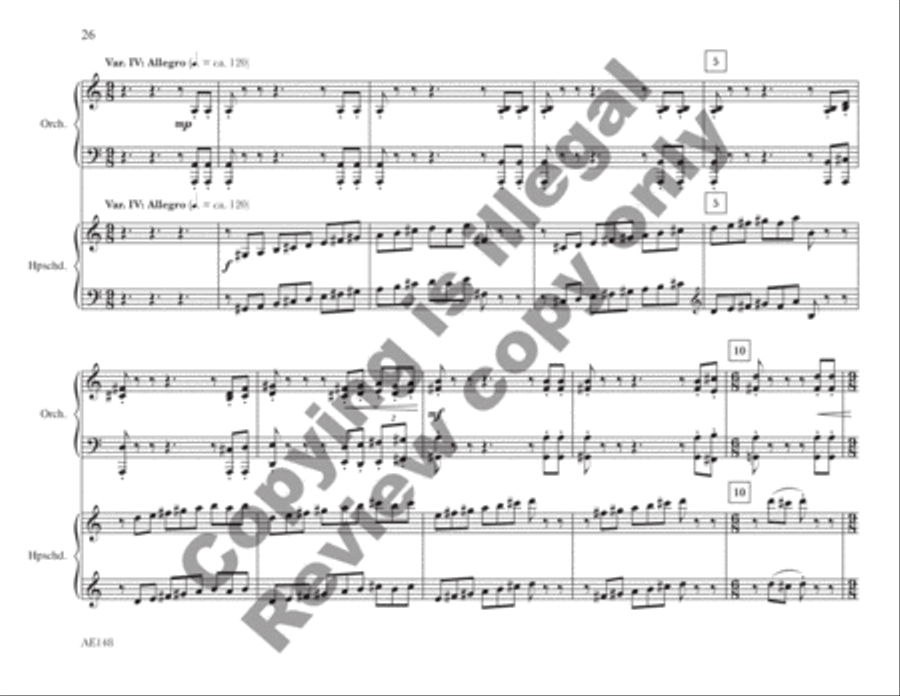 Concerto for Harpsichord and Strings String Orchestra scores gallery preview page 16