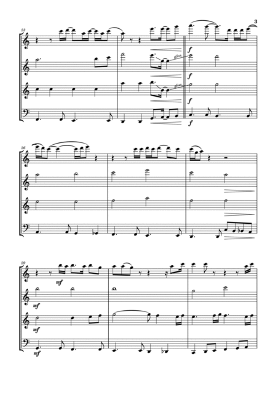 A Whiter Shade Of Pale Woodwind Quartet scores gallery preview page 4