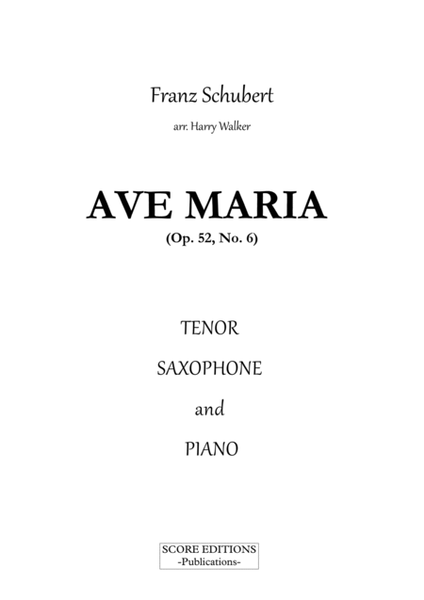 Schubert: Ave Maria (for Tenor Saxophone and Piano) image number null