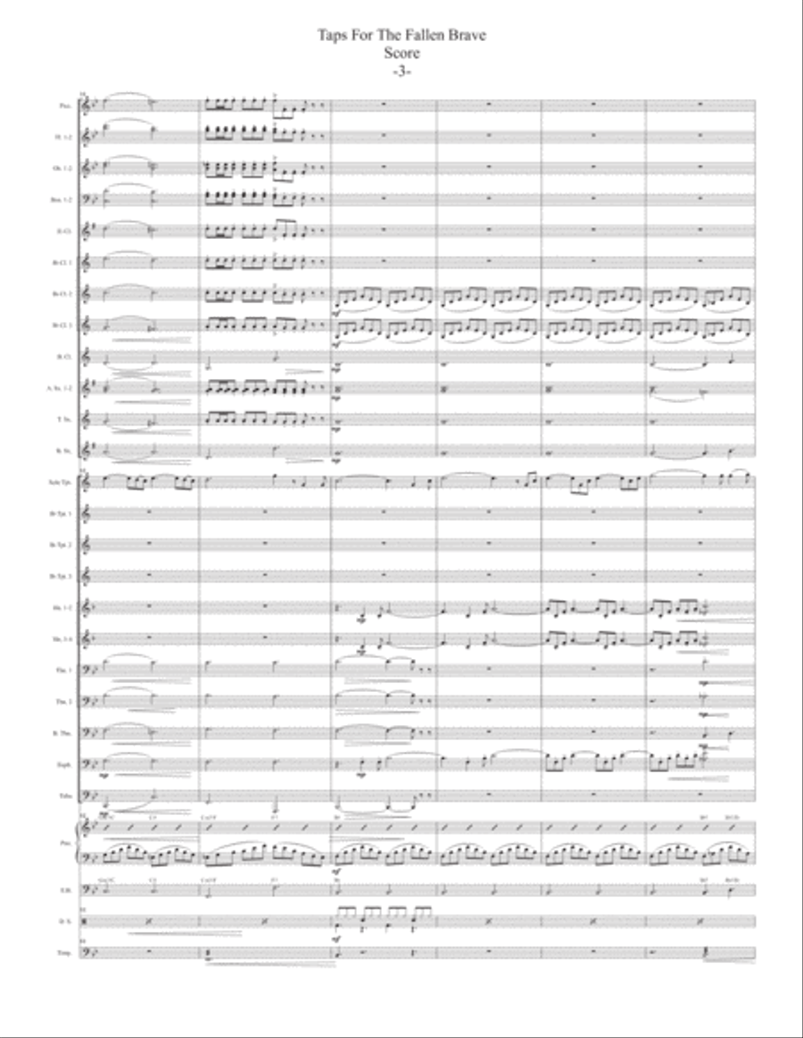 Taps for the Fallen Brave for Solo Trumpet and Band Concert Band scores gallery preview page 4