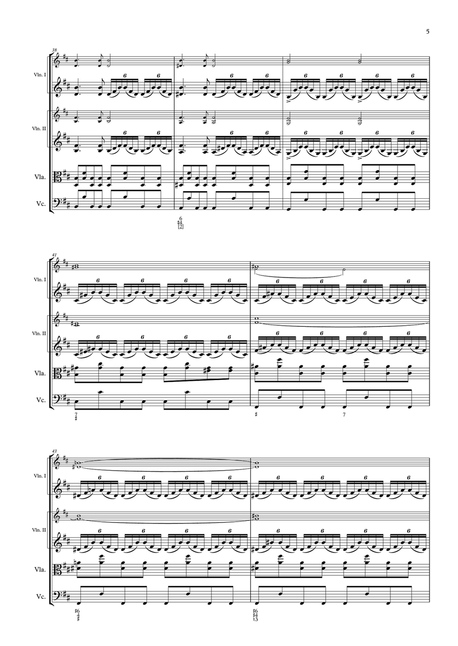 Vivaldi - RV 589, GLORIA - 1. Gloria, for string quartet String Quartet scores gallery preview page 5