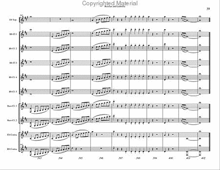 Russlan and Ludmilla Overture Clarinet Choir scores gallery preview page 40