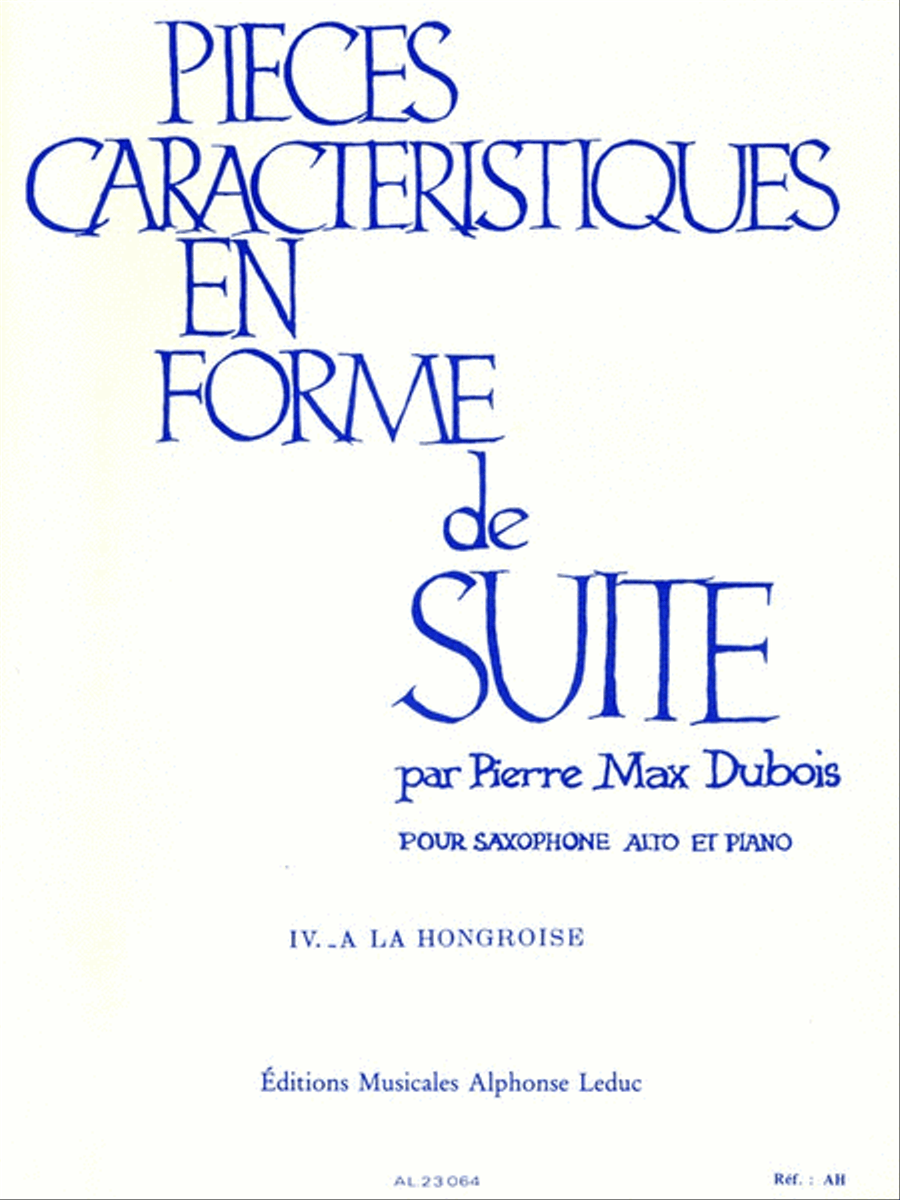 Pieces Caracteristiques Op.77 No.4 - A La Hongroise (alto Saxophone/ Alto Saxophone scores gallery preview page 1