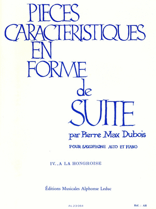 Book cover for Pieces Caracteristiques Op.77 No.4 - A La Hongroise (alto Saxophone/