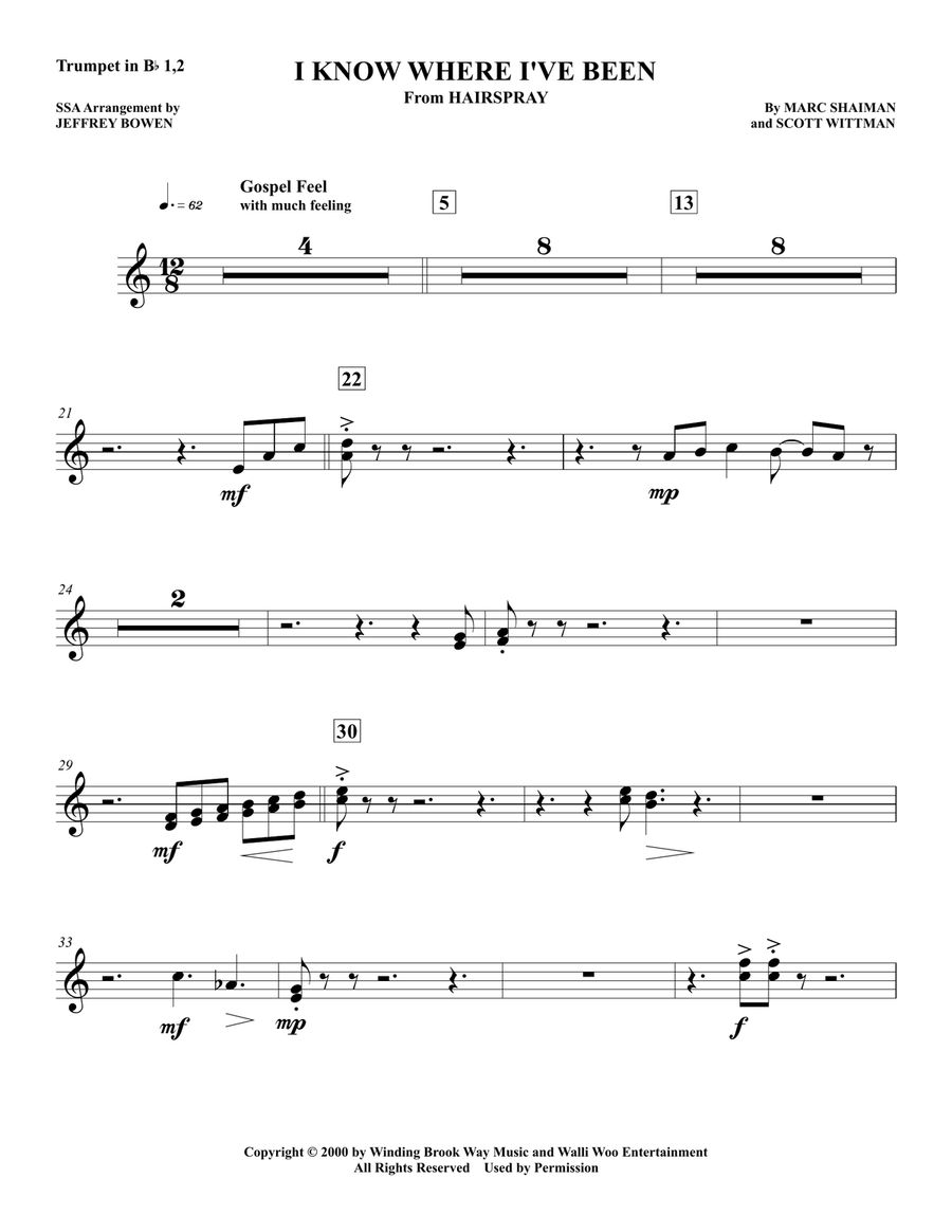 I Know Where I'VE Been Concert Band scores gallery preview page 1