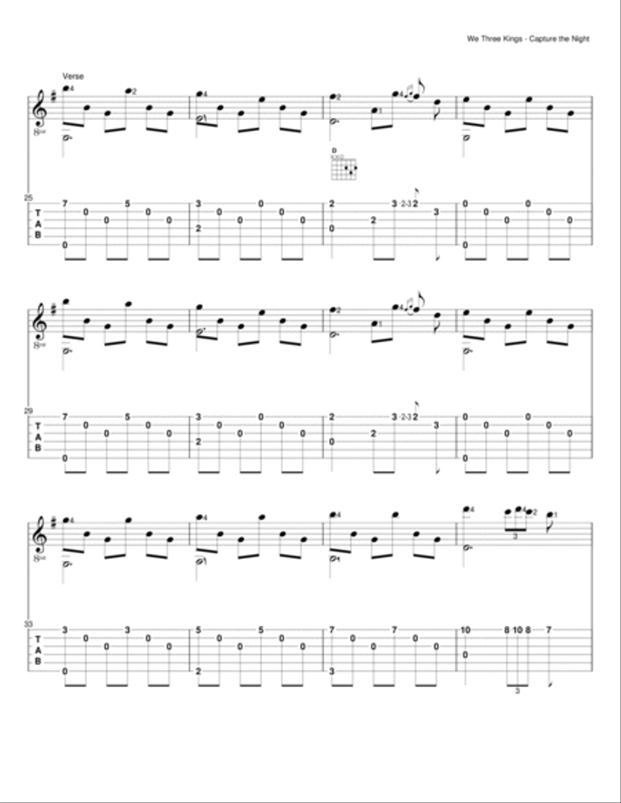 We Three Kings Guitar Solo scores gallery preview page 3