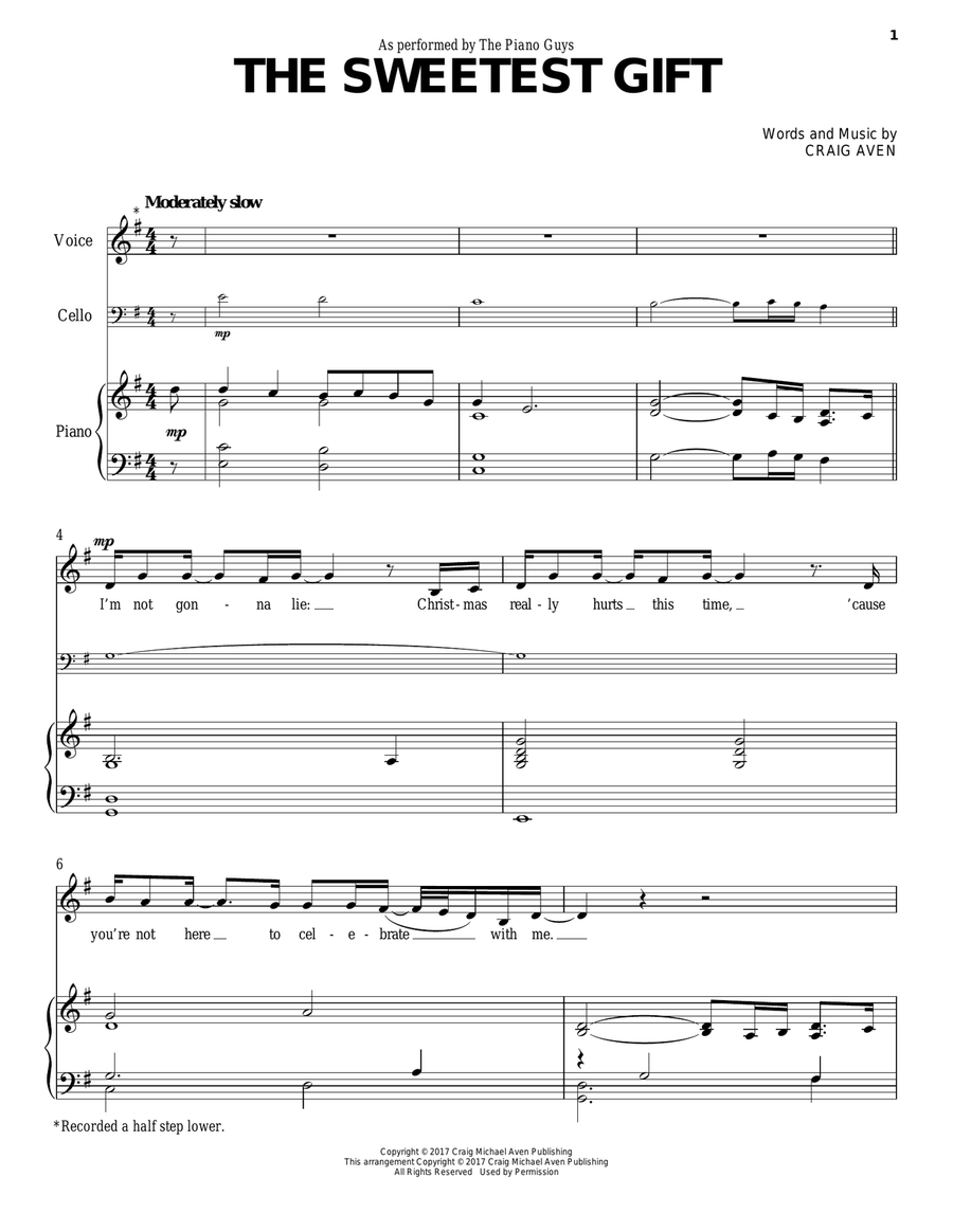 The Sweetest Gift The Sweetest Gift Piano scores gallery preview page 1