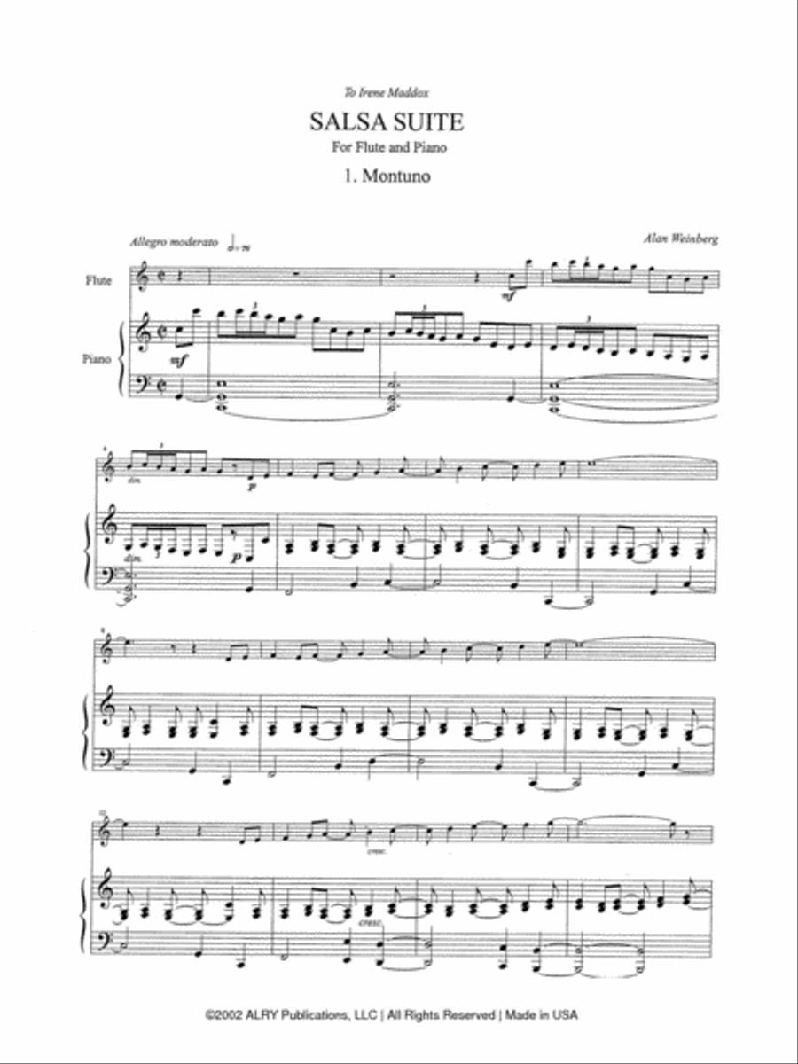 Salsa Suite for Flute and Piano Flute Solo scores gallery preview page 2