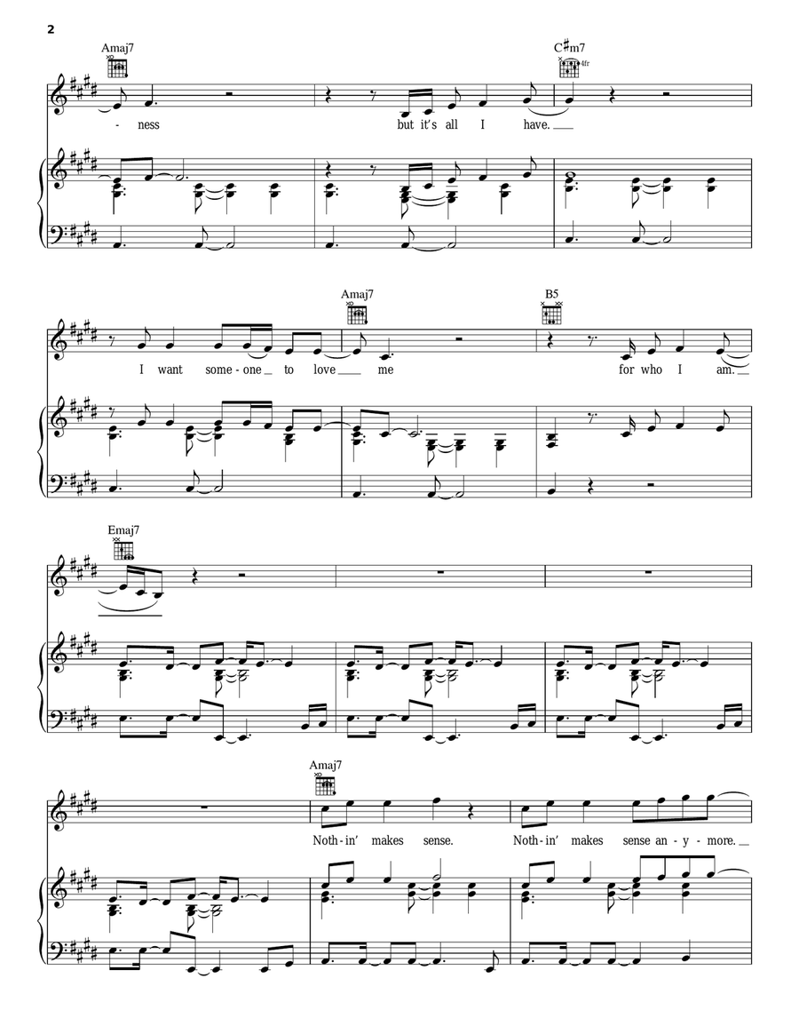 Who I Am Piano, Vocal, Guitar scores gallery preview page 2