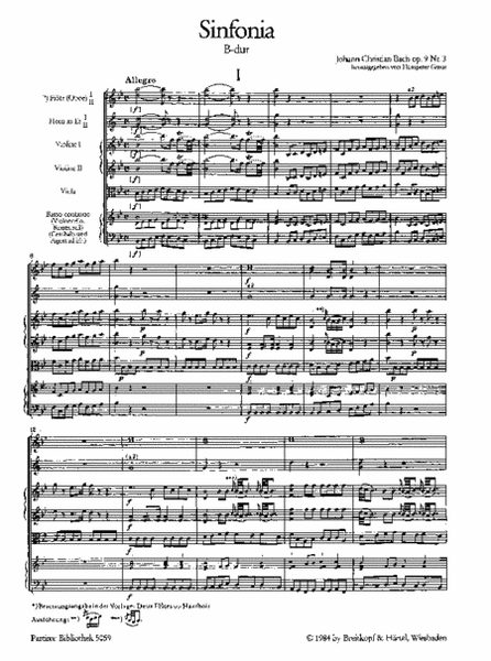 Sinfonia in Bb major Op. 9 No. 3