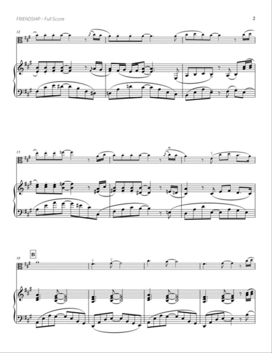 Friendship (from DELTARUNE) (for Solo Viola with Piano Accompaniment) Piano Accompaniment scores gallery preview page 3