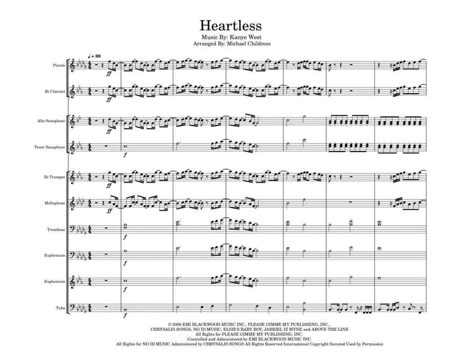 Heartless Marching Band scores gallery preview page 1