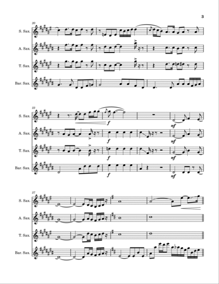 People Gotta Move Saxophone Quartet scores gallery preview page 4