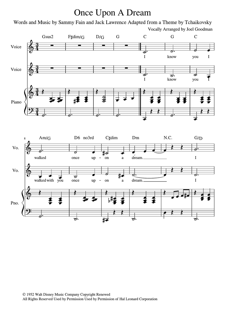 Once Upon A Dream Vocal Duet scores gallery preview page 1
