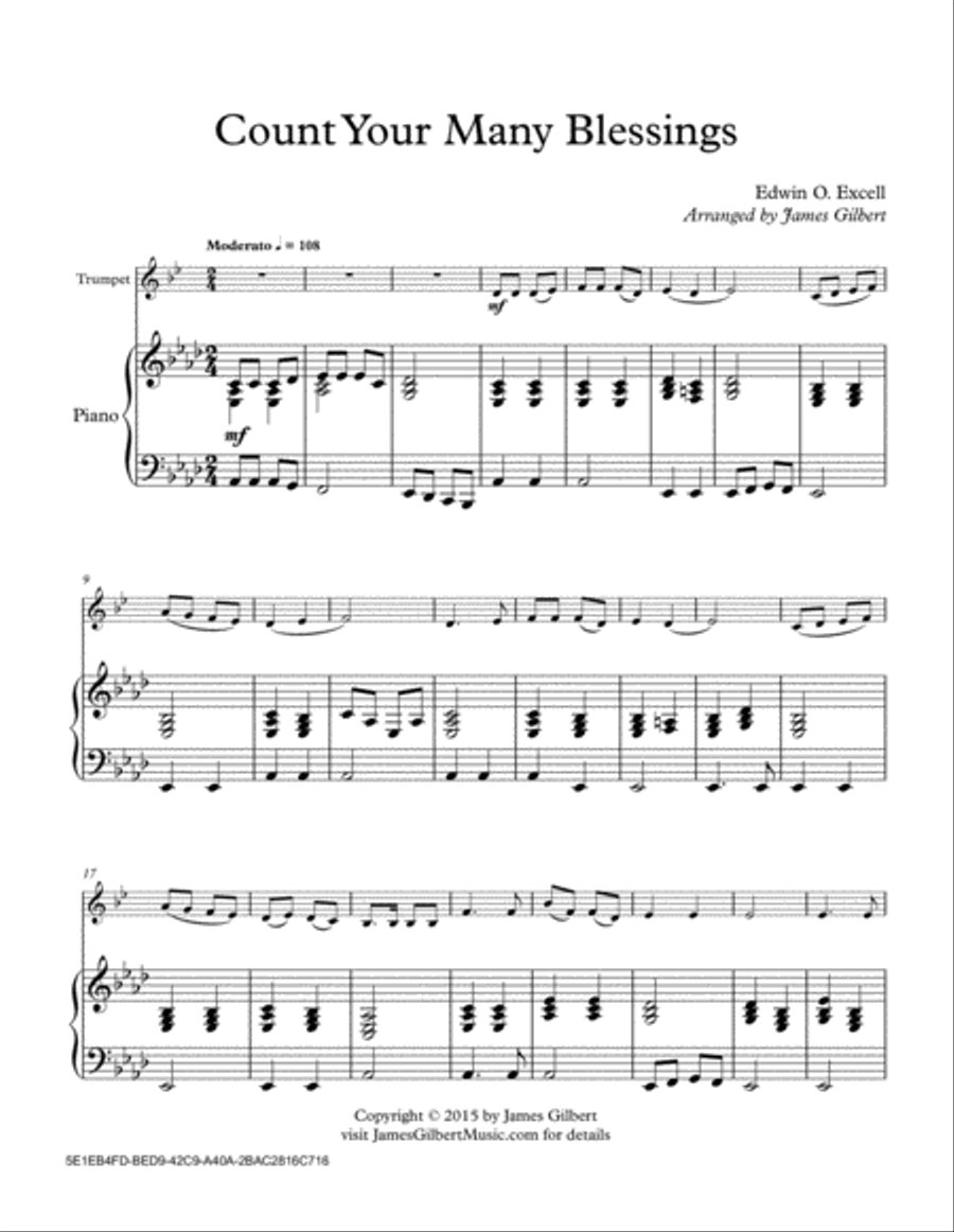 Count Your Many Blessings Trumpet Solo scores gallery preview page 1