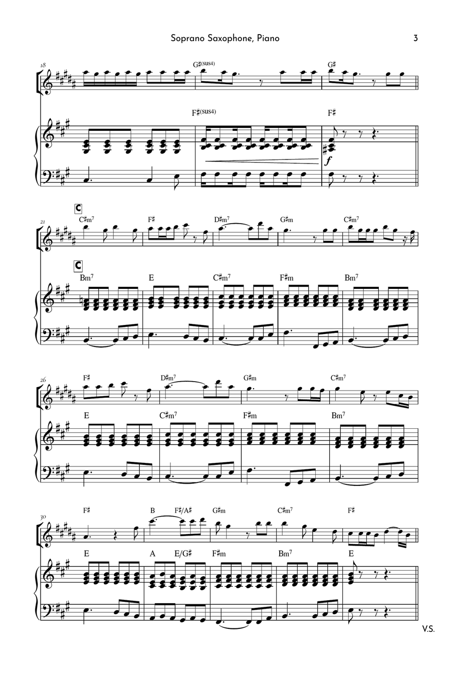 Die With A Smile Soprano Saxophone scores gallery preview page 3