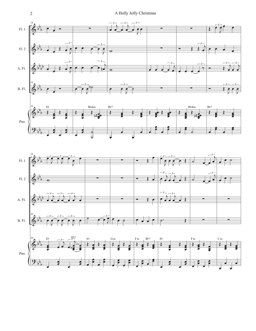 A Holly Jolly Christmas Woodwind Ensemble scores gallery preview page 2