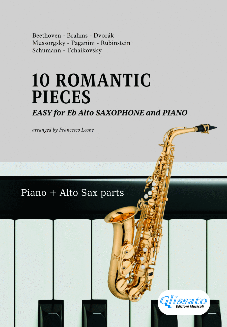 10 Easy Romantic Pieces - for Eb Alto Saxophone and Piano Chamber Music scores gallery preview page 1