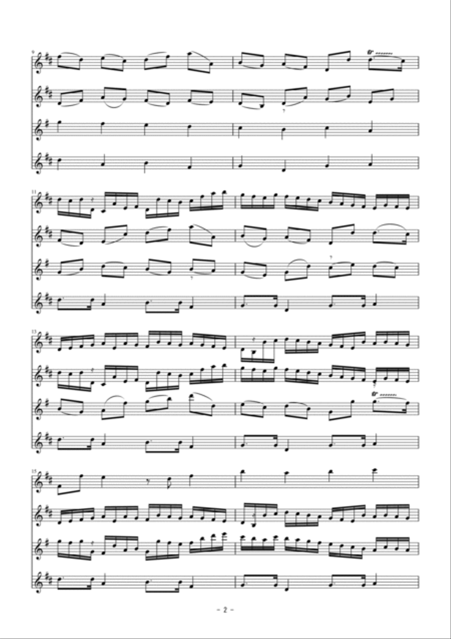 Pachelbel's Canon for flute quartet Flute Quartet scores gallery preview page 2