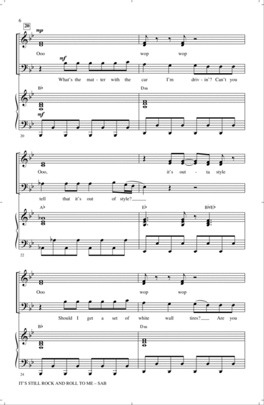 It's Still Rock And Roll To Me 3-Part scores gallery preview page 4