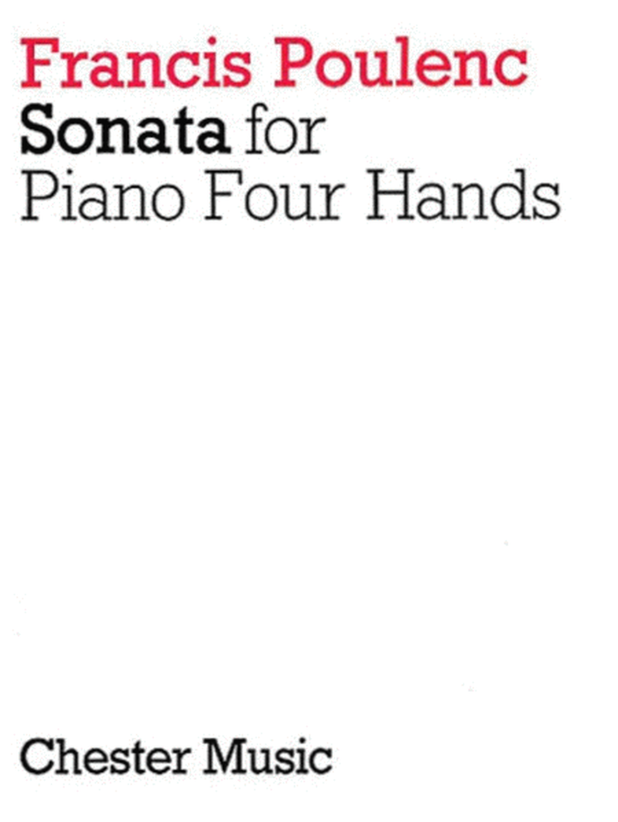 Poulenc - Sonata For 1 Piano 4 Hands