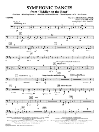 Symphonic Dances (from Fiddler On The Roof) (arr. Ira Hearshen) - Timpani