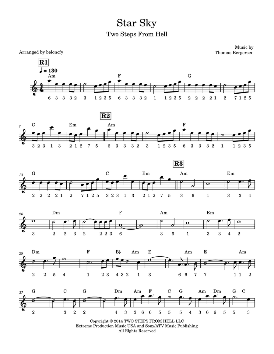 Star Sky - Trailer Organ Solo scores gallery preview page 1