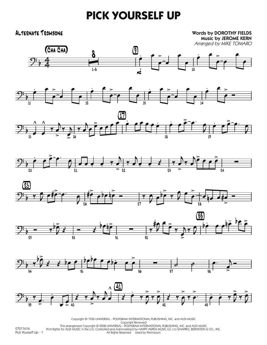 Pick Yourself Up - Alternate Trombone Jazz Ensemble scores gallery preview page 1