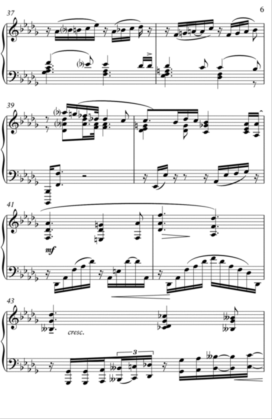 Nocturne for Left Hand Alone (Opus 9 Number 2) Part scores gallery preview page 6