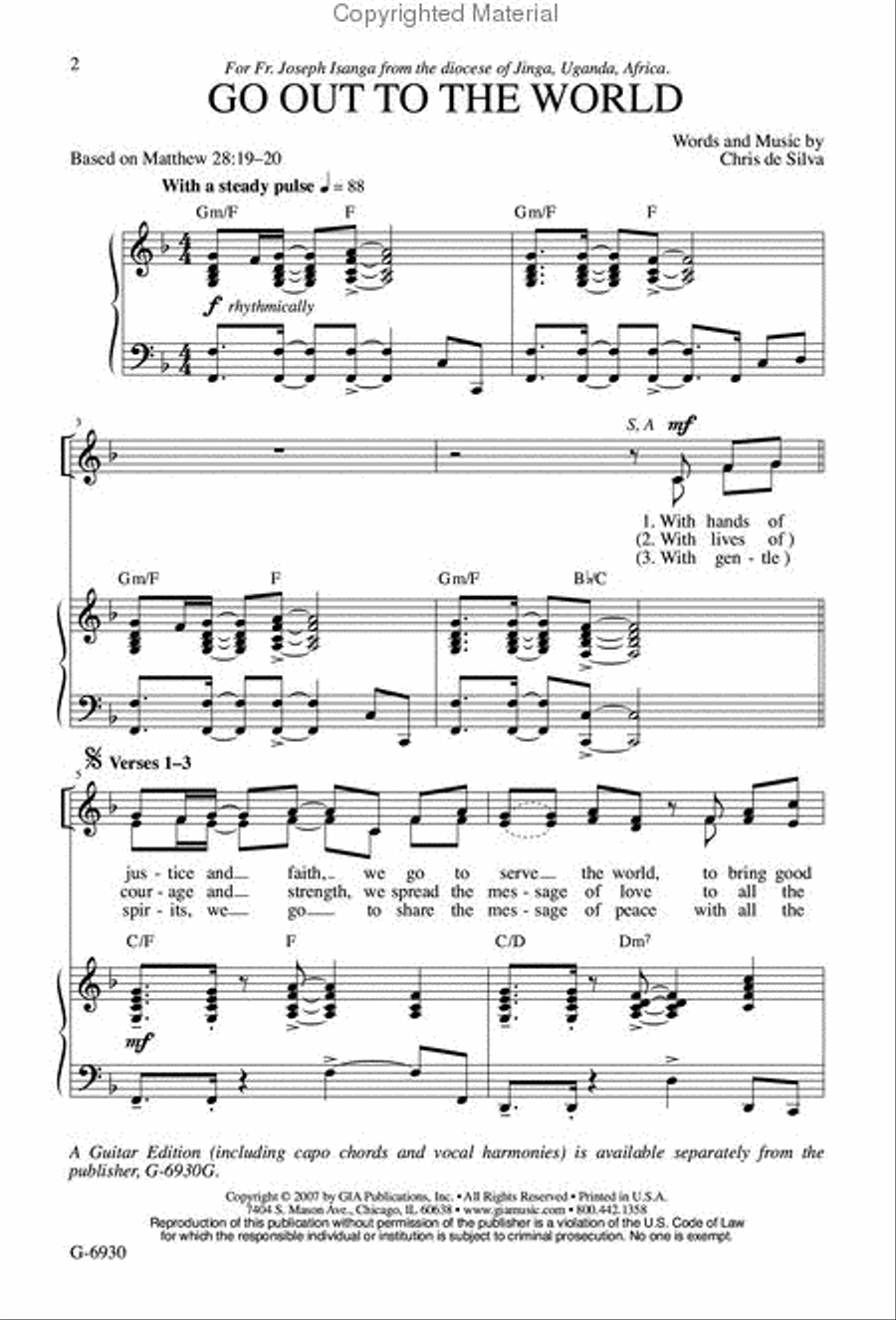 Go Out to the World SSATB scores gallery preview page 2