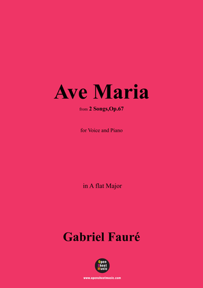 Book cover for G. Fauré-Ave Maria,in A flat Major,Op.67 No.2
