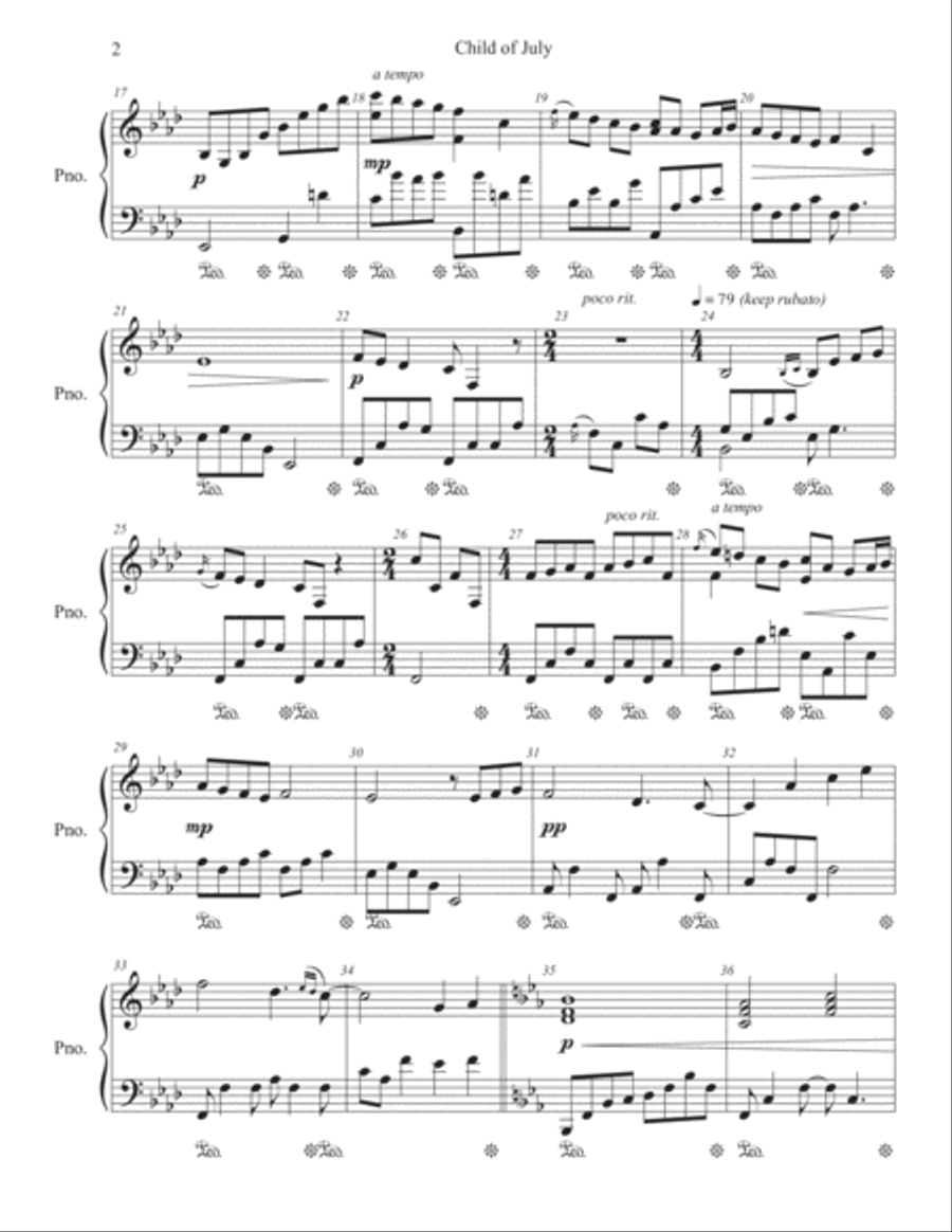 Child of July Piano Solo scores gallery preview page 2