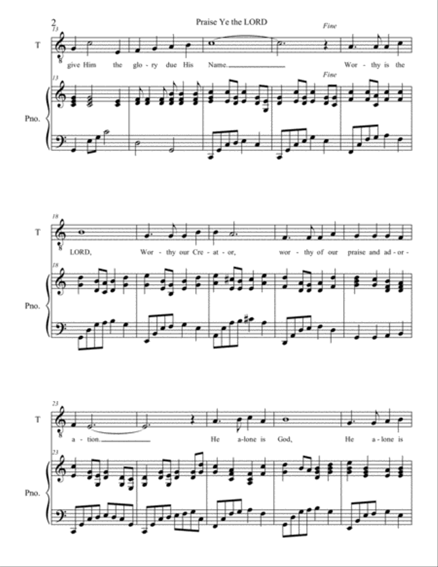 Praise Ye the LORD Praise Ye the LORD SA scores gallery preview page 2