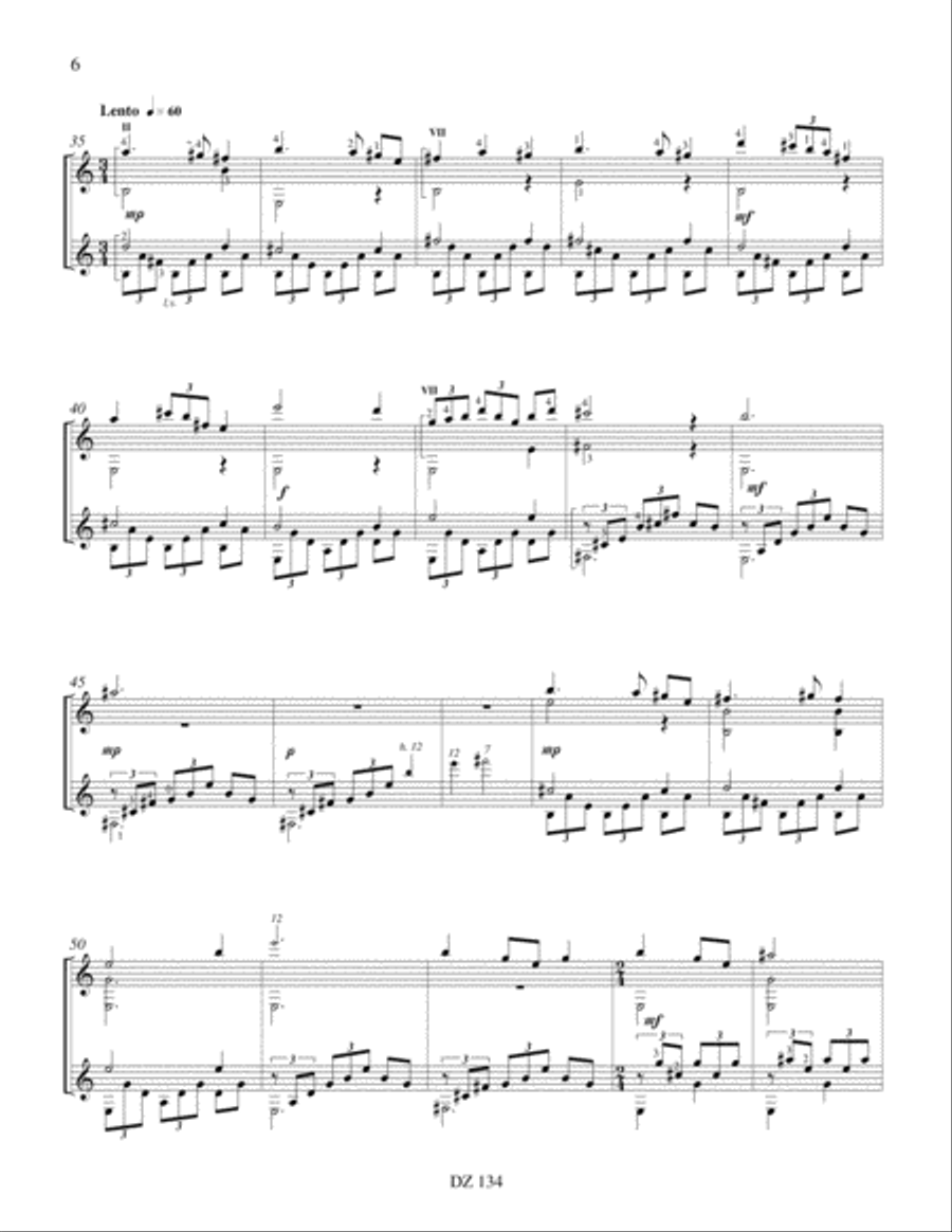 Lune pourpre Classical Guitar scores gallery preview page 6