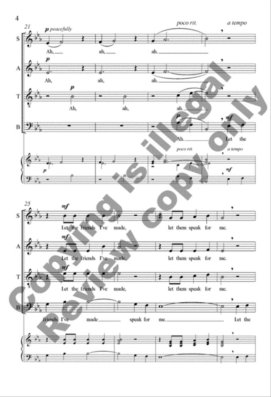 Let the Life I've Lived Speak for Me 4-Part scores gallery preview page 5