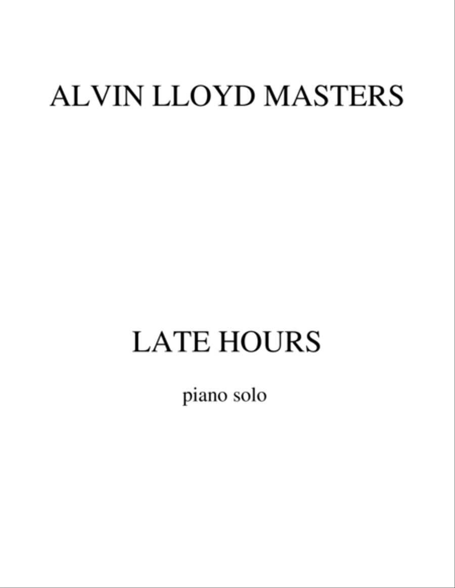 LATE HOURS LATE HOURS Piano Solo scores gallery preview page 1