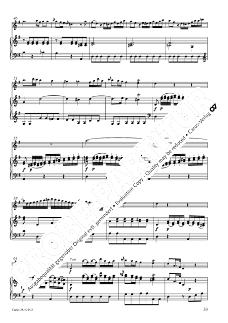 Concerto for Flute in D major (Concerto per il Flauto traverso in D / Flotenkonzert in D) Flute Solo scores gallery preview page 34