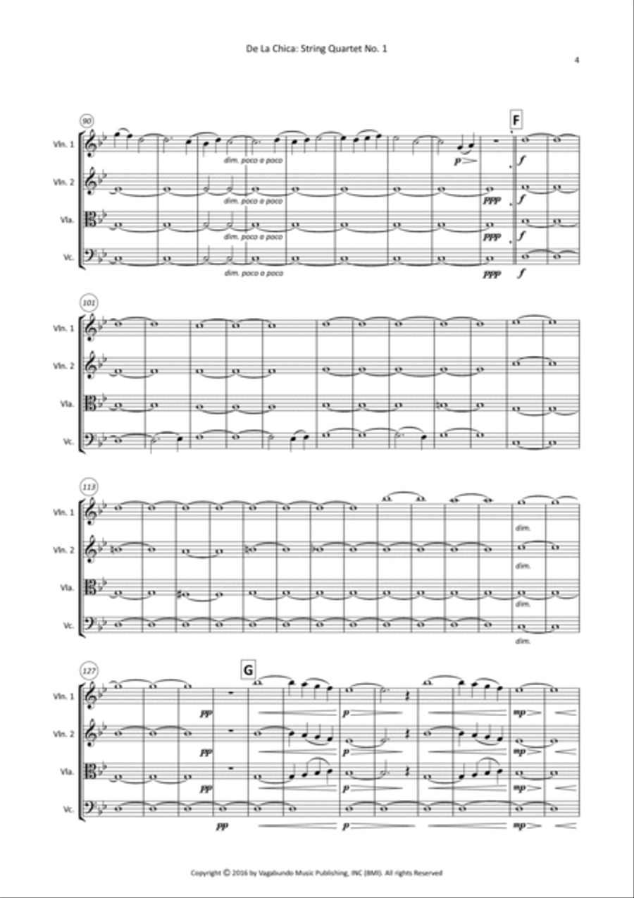 De La Chica: String Quartet Op. 7, No. 1 - Score Only String Quartet scores gallery preview page 6