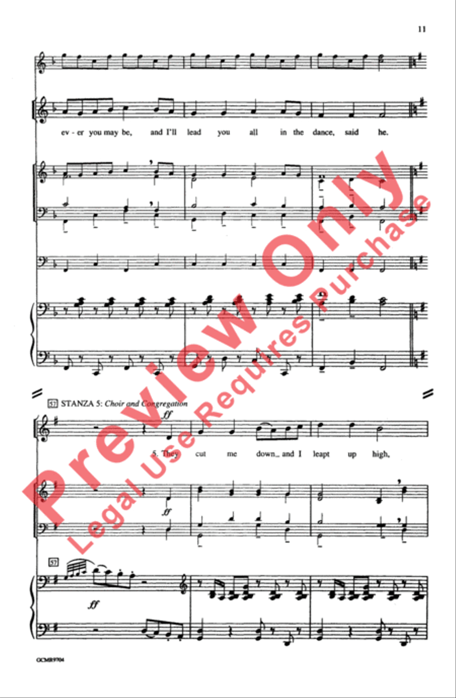 Concertato on Lord of the Dance 4-Part scores gallery preview page 11