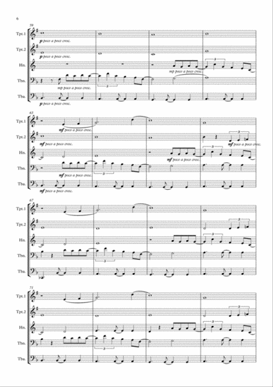 God Only Knows Brass Quintet scores gallery preview page 6