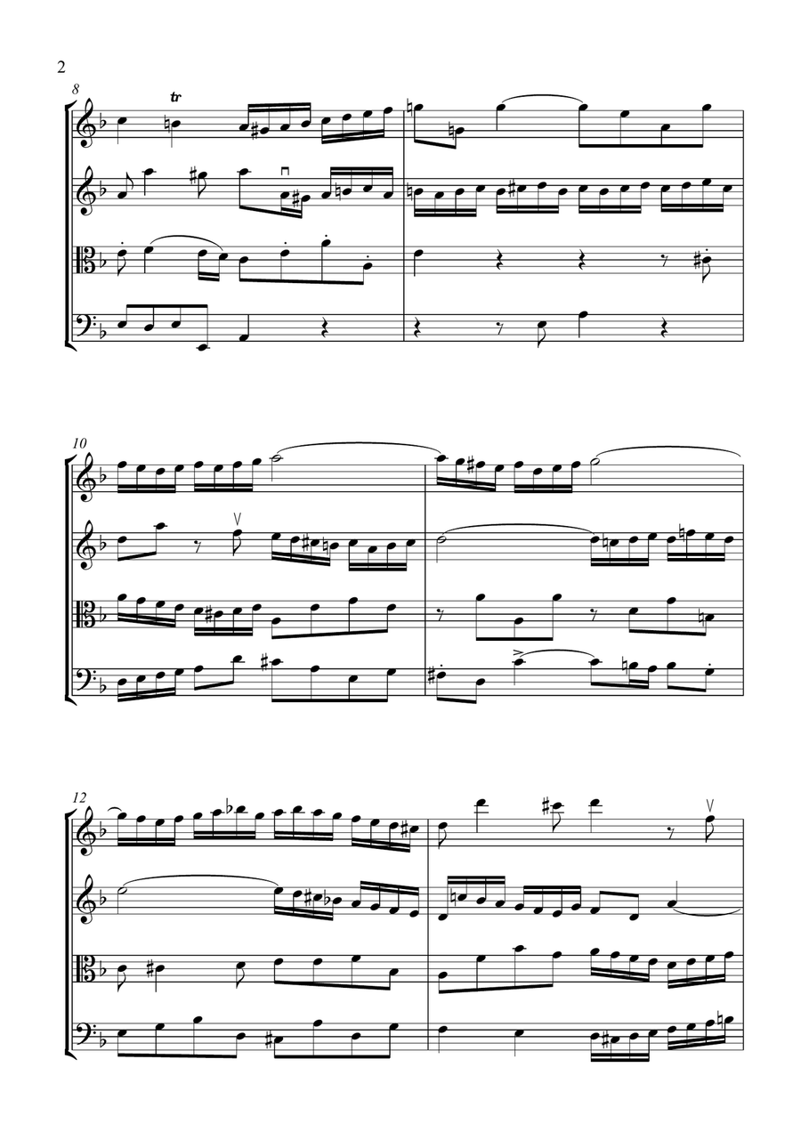 Bach 'Double' Violin Concerto - Vivace String Quartet scores gallery preview page 2