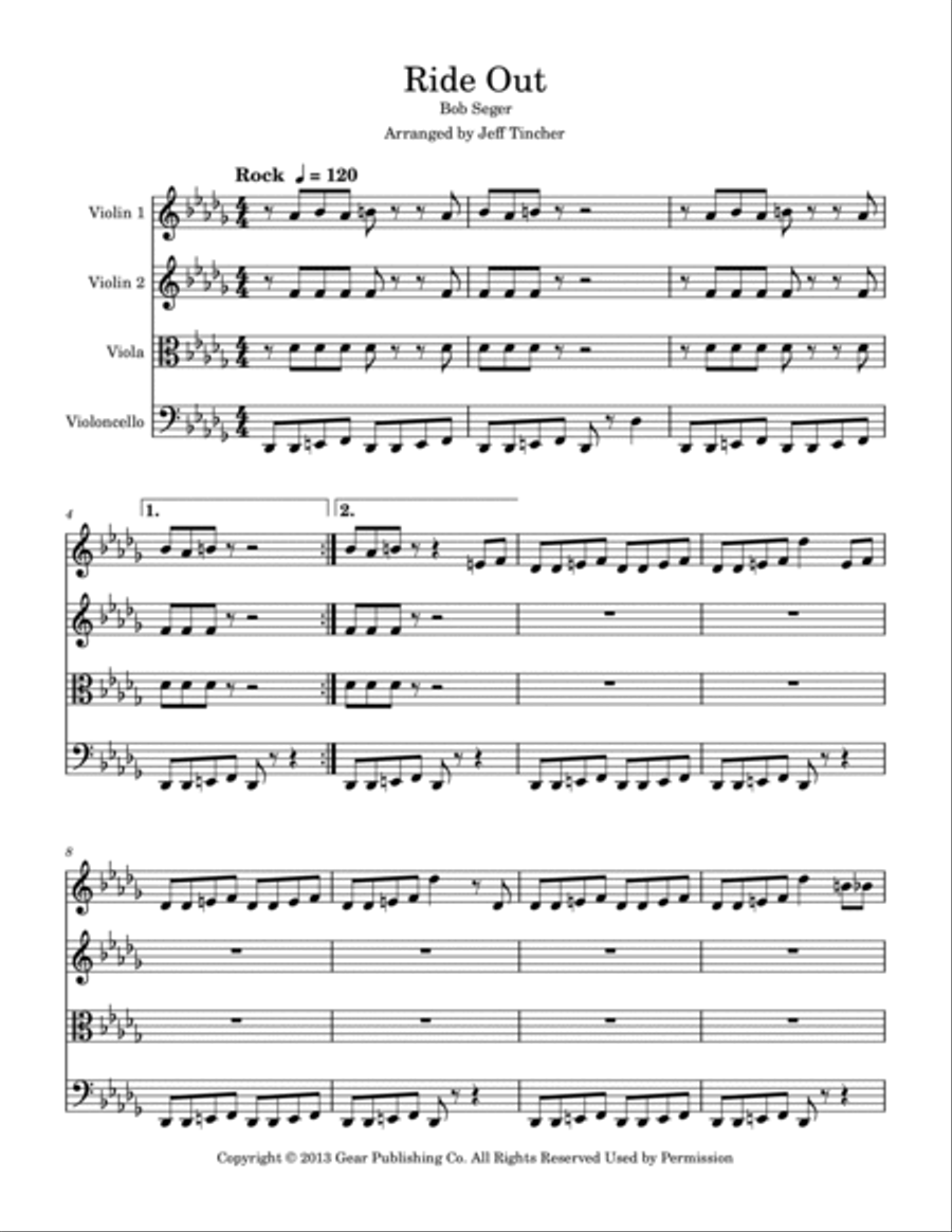 Ride Out Ride Out String Quartet scores gallery preview page 2