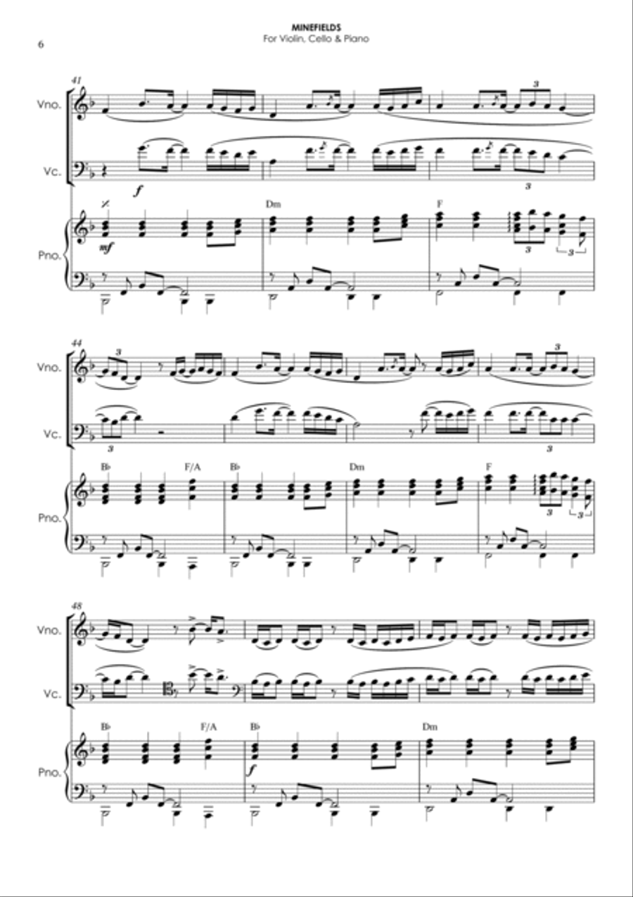 Minefields Piano Trio scores gallery preview page 6